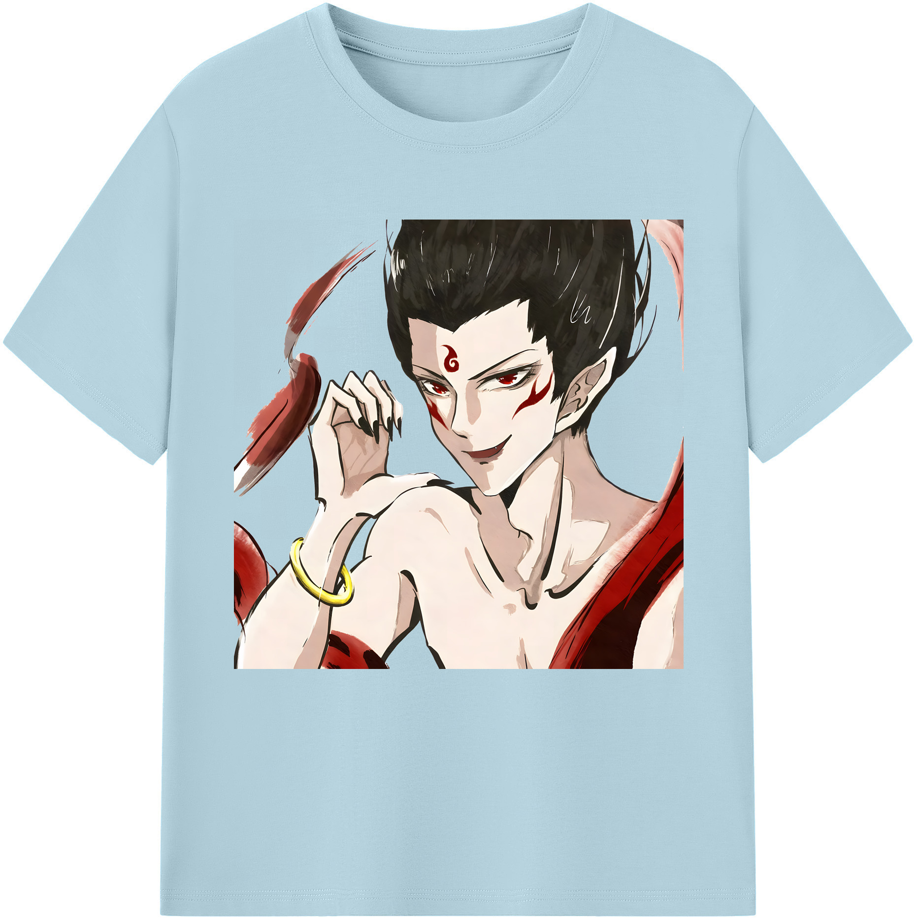 （画像用） Ne Zha 2 ナタ 魔童の大暴れ 綿100％半袖Tシャツ（フロントプリント）